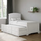 Toli Twin Captain Bed w Trundle | Drawers | White Curved Panel Headboard BM342417