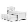 Toli Twin Captain Bed w Trundle | Drawers | White Curved Panel Headboard BM342417