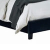 Hiu King Size Bed | Wingback Headboard in Black Velvet Like Upholstery BM342418