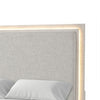 Loji Queen Size Bed with LED Headboard | Weathered Gray Solid Rubberwood BM342422