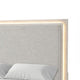 Loji Queen Size Bed with LED Headboard | Weathered Gray Solid Rubberwood BM342422