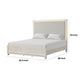 Loji Queen Size Bed with LED Headboard | Weathered Gray Solid Rubberwood BM342422