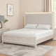 Loji Queen Size Bed with LED Headboard | Weathered Gray Solid Rubberwood BM342422