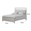 Broy Twin Size Bed with LED Bookcase Headboard | Champagne Silver Veneer BM342427