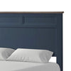 Tela Full Size Bed with Recessed Panel Headboard | Dark Brown Trim | Blue