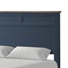 Tela Full Size Bed with Recessed Panel Headboard | Dark Brown Trim | Blue BM342428