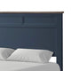 Tela Twin Size Bed with Recessed Panel Headboard | Dark Brown Trim | Blue