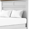 Tela Full Size Bed with Recessed Panel Headboard | Dark Brown Trim | White