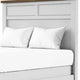 Tela Full Size Bed with Recessed Panel Headboard | Dark Brown Trim | White