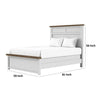 Tela Full Size Bed with Recessed Panel Headboard | Dark Brown Trim | White