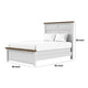 Tela Full Size Bed with Recessed Panel Headboard | Dark Brown Trim | White