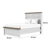 Tela Full Size Bed with Recessed Panel Headboard | Dark Brown Trim | White BM342430