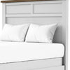 Tela Twin Size Bed with Recessed Panel Headboard | Dark Brown Trim | White BM342431