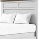 Tela Twin Size Bed with Recessed Panel Headboard | Dark Brown Trim | White BM342431