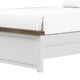 Tela Twin Size Bed with Recessed Panel Headboard | Dark Brown Trim | White