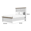 Tela Twin Size Bed with Recessed Panel Headboard | Dark Brown Trim | White BM342431