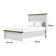 Tela Twin Size Bed with Recessed Panel Headboard | Dark Brown Trim | White BM342431