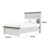 Tela Twin Size Bed with Recessed Panel Headboard | Dark Brown Trim | White
