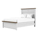 Tela Twin Size Bed with Recessed Panel Headboard | Dark Brown Trim | White
