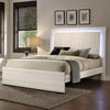 Hyao King Size Bed with LED Headboard | White Wash Paper Veneer BM342432