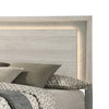 Nomi King Size Bed with LED on Headboard | Antique White Wash Finsih BM342435