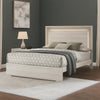 Nomi King Size Bed with LED on Headboard | Antique White Wash Finsih