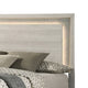 Nomi Queen Size Bed with LED on Headboard | Antique White Wash Finsih BM342436