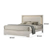 Nomi Queen Size Bed with LED on Headboard | Antique White Wash Finsih BM342436
