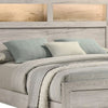 Miot King Size Bed with Headboard Shelves | Weathered White Wash Tone BM342437