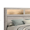 Miot King Size Bed with Headboard Shelves | Weathered White Wash Tone BM342437