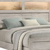 Miot Queen Size Bed with Headboard Shelves | Weathered White Wash Tone BM342438