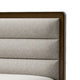 Cair Queen Bed | Channel Tufted Light Gray Fabric Upholstered | Brown BM342439