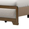 Cair Queen Bed | Channel Tufted Light Gray Fabric Upholstered | Brown BM342439