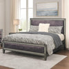 Laine Full Bed | Glam Crystal Acrylic Trim | Gray Fabric Upholstered