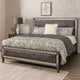 Laine Queen Bed | Glam Crystal Acrylic Trim | Gray Fabric Upholstered BM342443