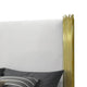 Dyl Queen Bed | Soft Foam Upholstered | White Fabric | Gold Accent Posts BM342444