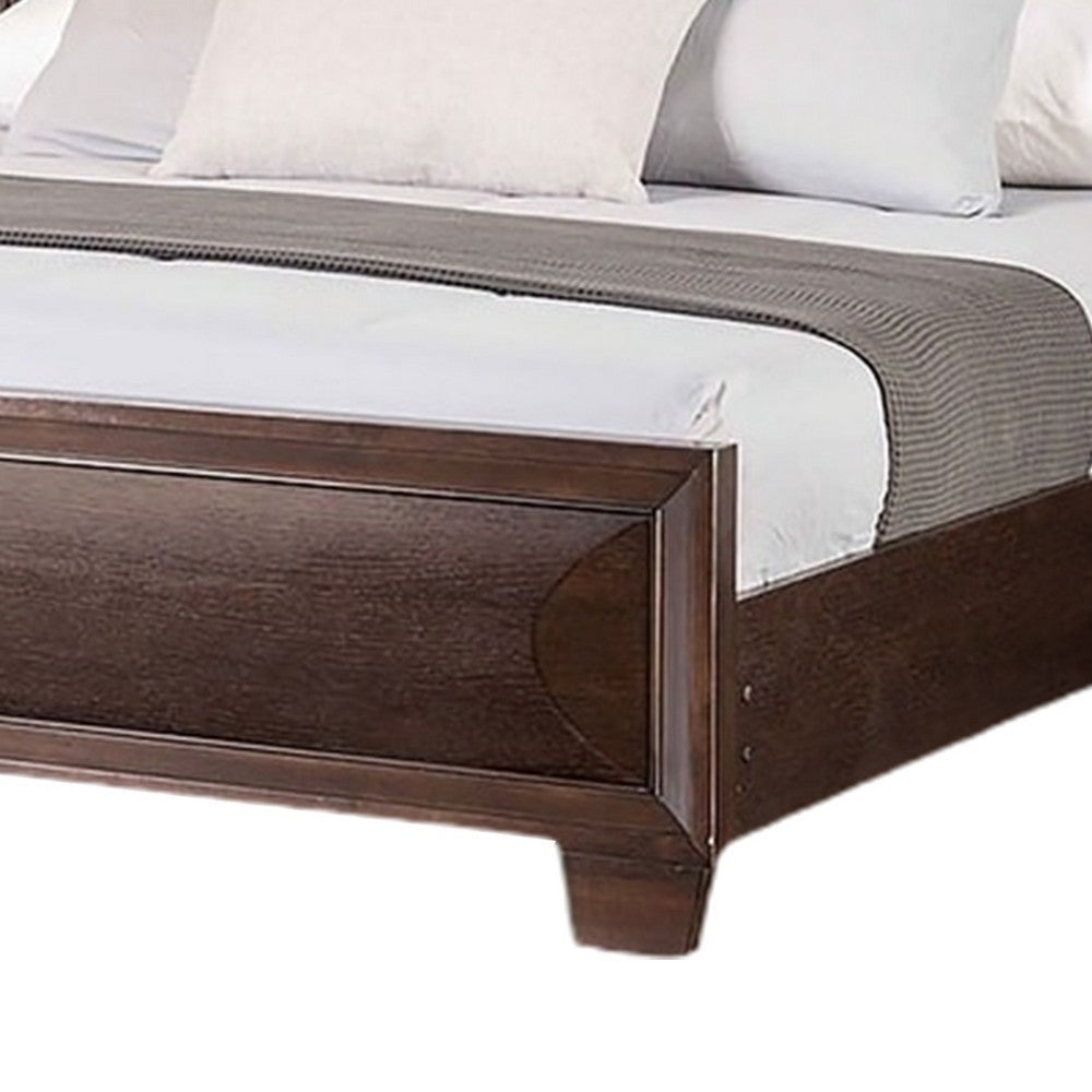 Nitz King Bed | Paneled Headboard with Beveled Fronts | Espresso Brown Wood BM342445