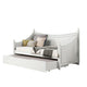 Kiki Twin Size Daybed w Trundle | Molded Details White Solid Wood BM342447
