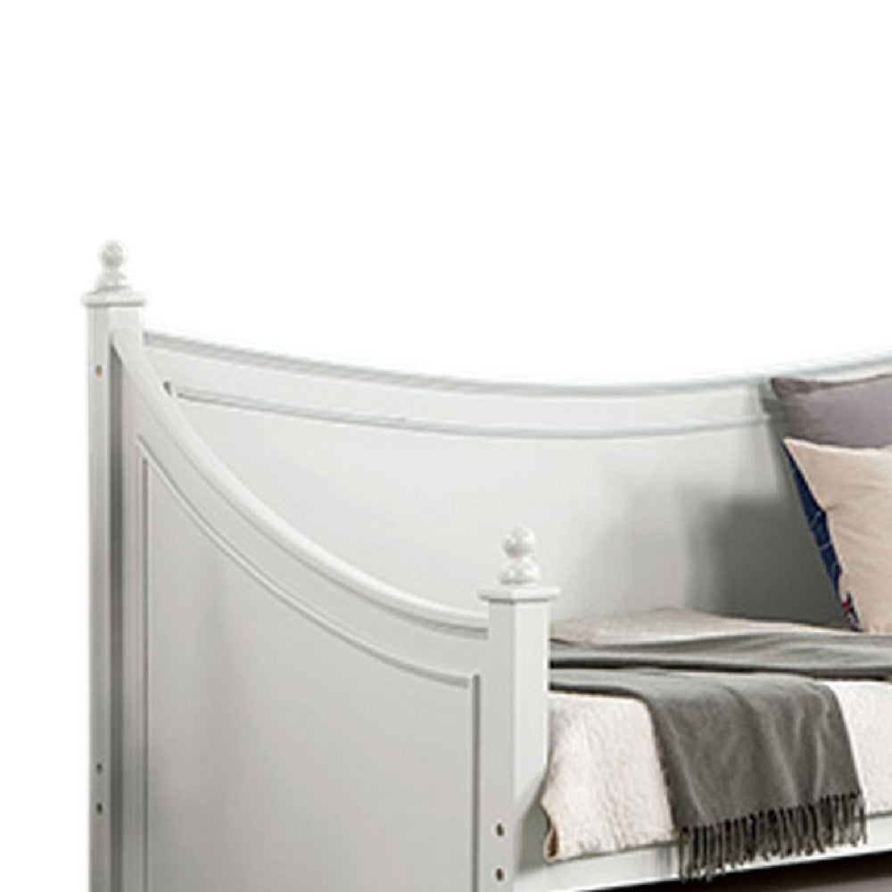 Kiki Twin Size Daybed w Trundle | Molded Details White Solid Wood BM342447