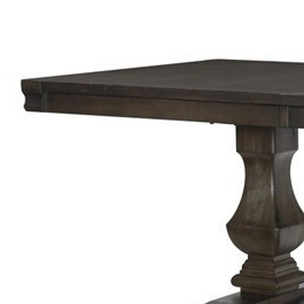 Kely Extendable Dining Table | 76-94’’ Dark Brown Top | Trestle Base BM342449
