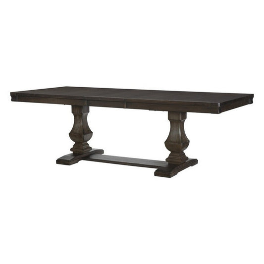 Kely Extendable Dining Table | 76-94" Dark Brown Top | Trestle Base