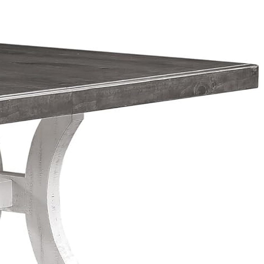 Eya Extendable Dining Table | 68-86’’ Gray Top | Distressed White BM342450