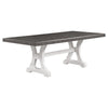 Eya Extendable Dining Table | 68-86" Gray Top | Distressed White