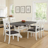 Eya Extendable Dining Table | 68-86" Gray Top | Distressed White
