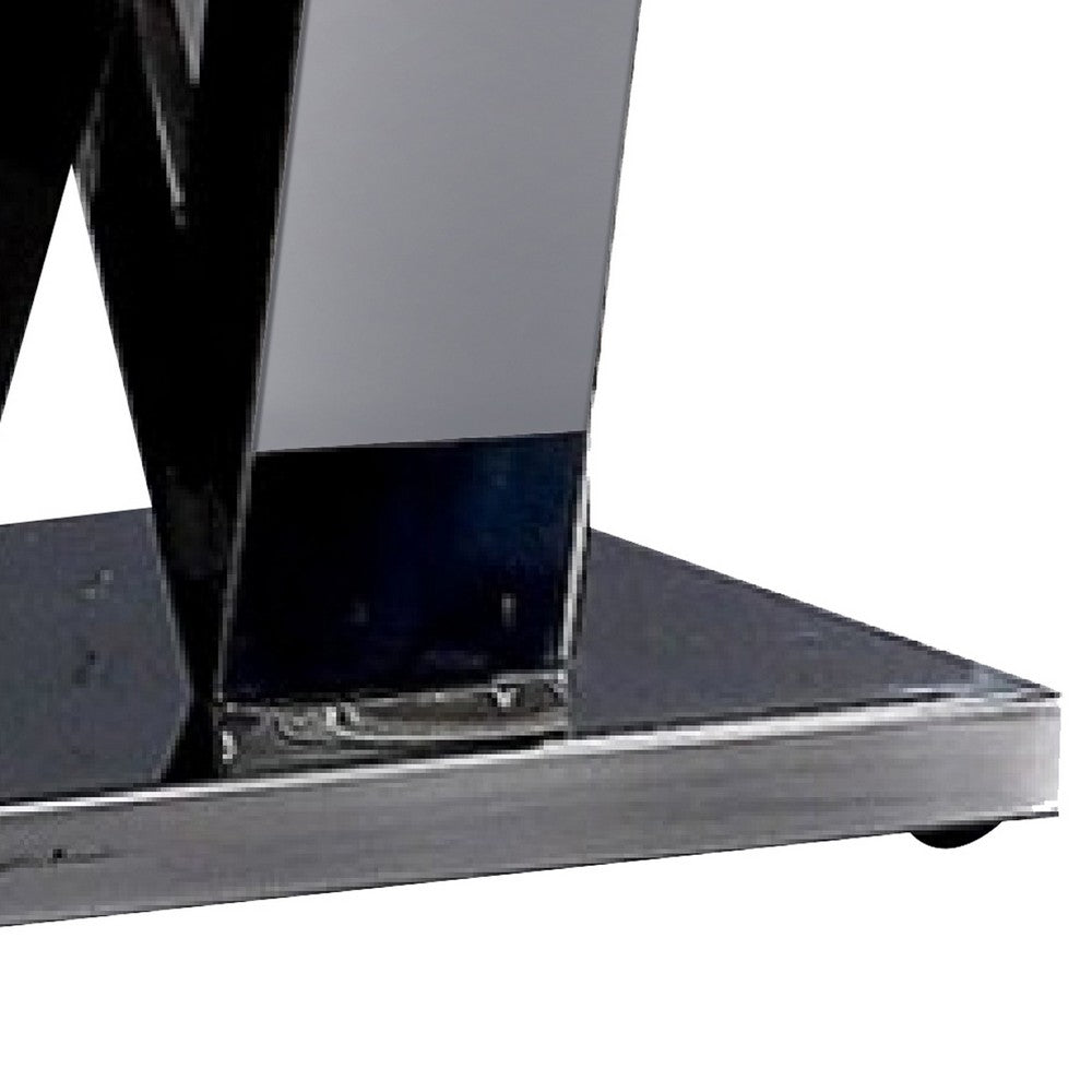 Vily Side End Table | 24" Faux Marble Top | V-Style Chrome Pedestal