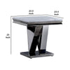 Vily Side End Table | 24" Faux Marble Top | V-Style Chrome Pedestal