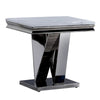 Vily Side End Table | 24" Faux Marble Top | V-Style Chrome Pedestal