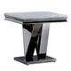 Vily Side End Table | 24" Faux Marble Top | V-Style Chrome Pedestal
