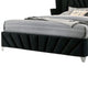 Ino Queen Size Bed w Wingback Headboard | Black Fabric Upholstery BM342457