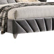 Ino Queen Size Bed w Wingback Headboard | Gray Fabric Upholstery BM342458